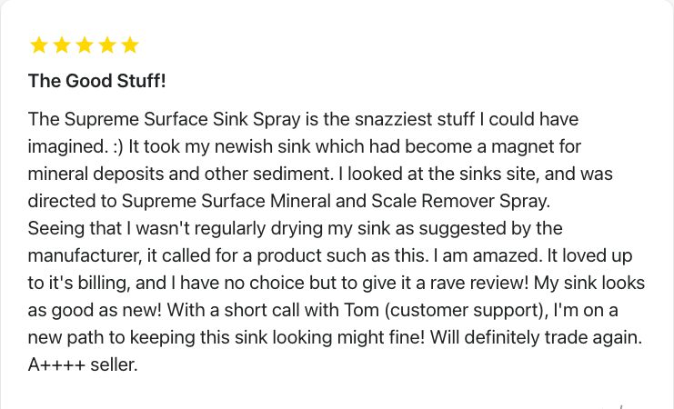 Scum and Mineral Deposit Remover, 24oz Spray - Supreme Surface Cleaners