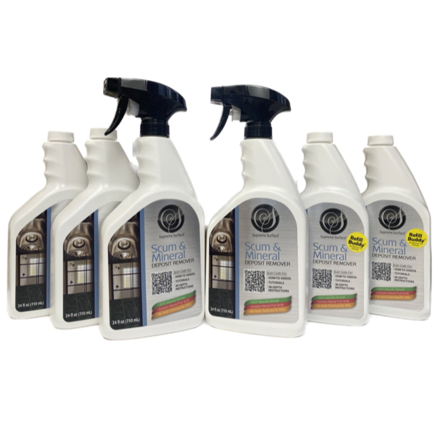 Scum and Mineral Deposit Remover, Refill Value (6) Pack - Supreme Surface Cleaners