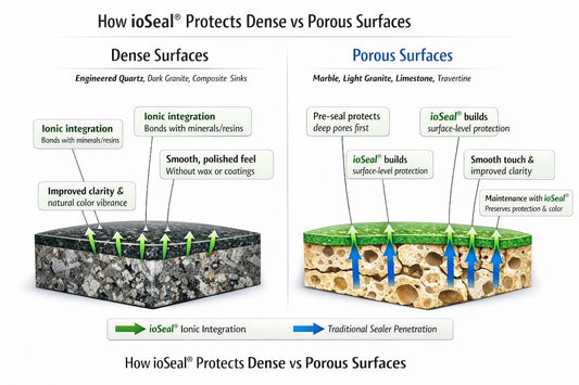 ioSeal® — Ionic Resin-Bonding Sealer for Quartz, Composite Sinks & Dense Granite - Supreme Surface Cleaners