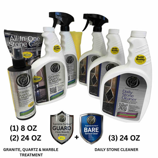 (3) BARE CLEAN 24 oz + (2) GUARD 24 oz + (1) GUARD 8 oz - Supreme Surface Cleaners