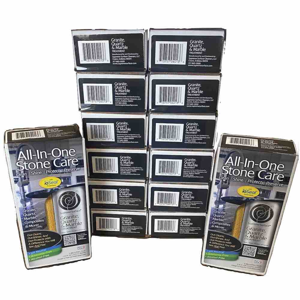 All - In - One Stone Care (Cleaner Polish Sealer), 8 fl oz Spray - Supreme Surface Cleaners