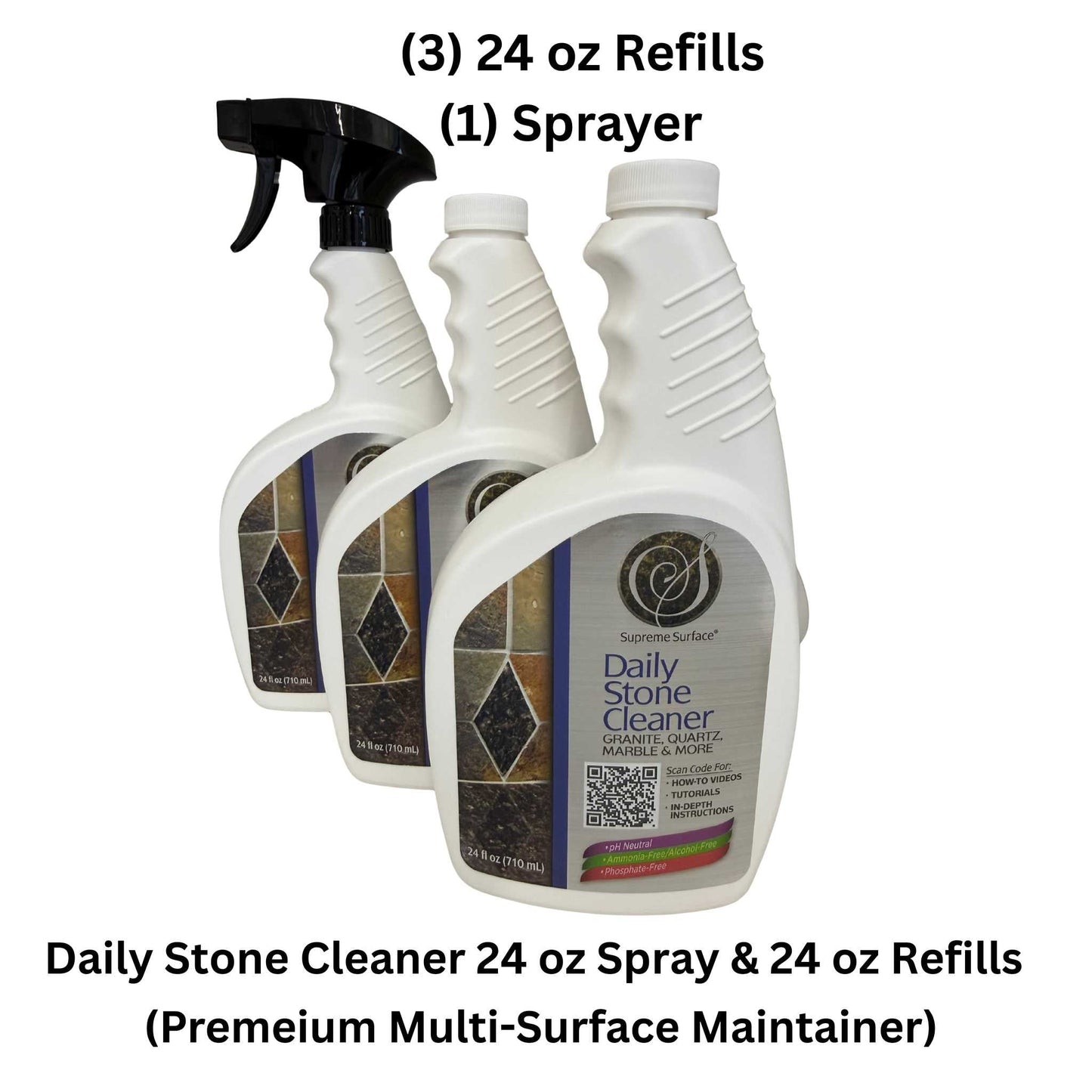 Daily Stone Cleaner, 24oz Spray - Supreme Surface Cleaners