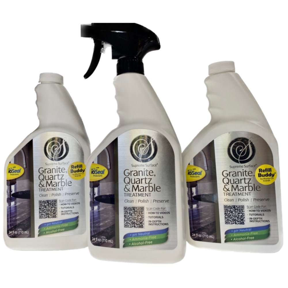 Granite Quartz & Marble Treatment, Refill Value (3) Pack, 24oz - Supreme Surface Cleaners