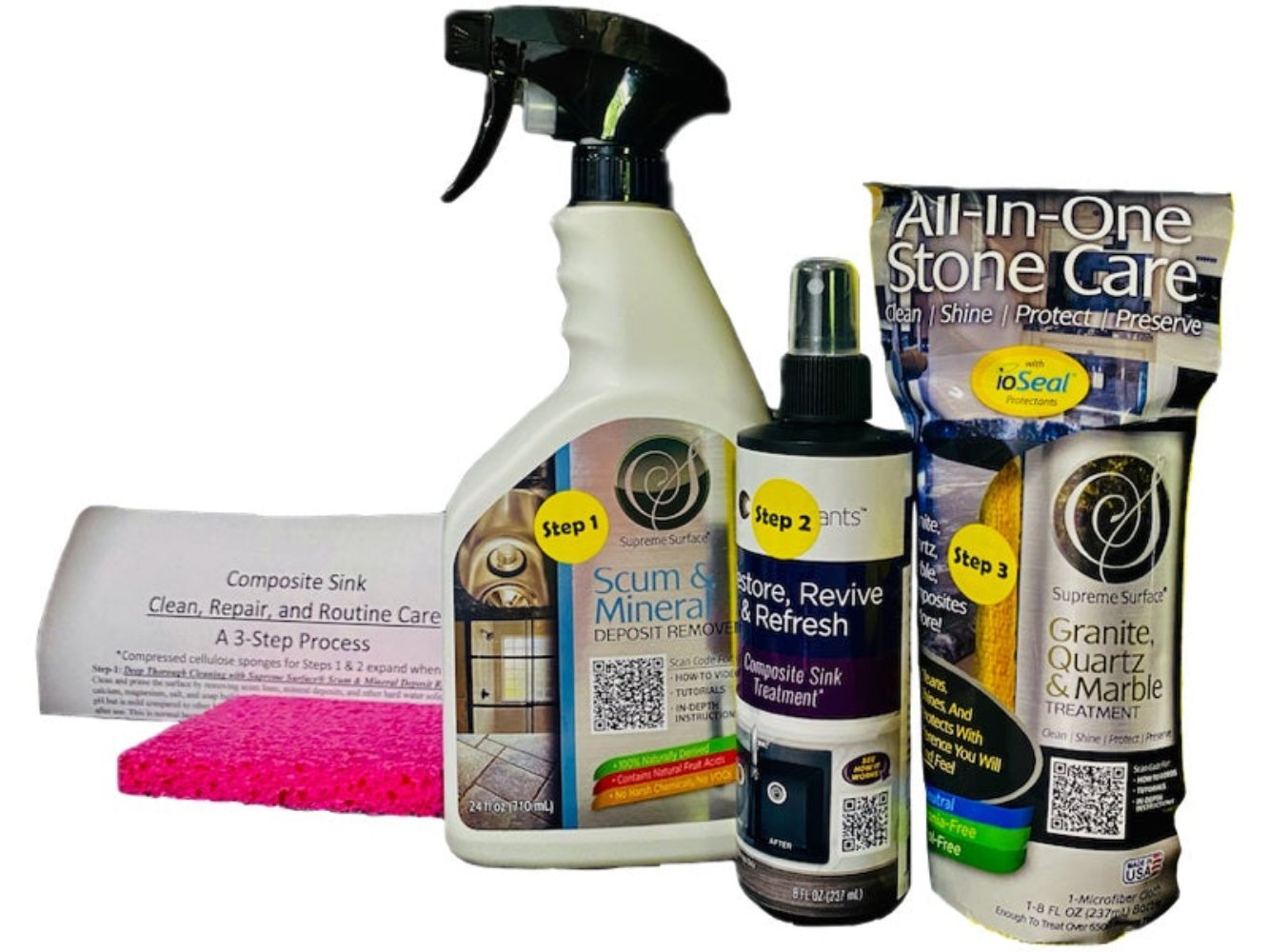 Granite Sink Care and Refresh Value Pack - Supreme Surface Cleaners