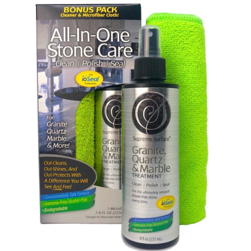 All - In - One Stone Care (Cleaner Polish Sealer), 8 fl oz Spray - Supreme Surface Cleaners