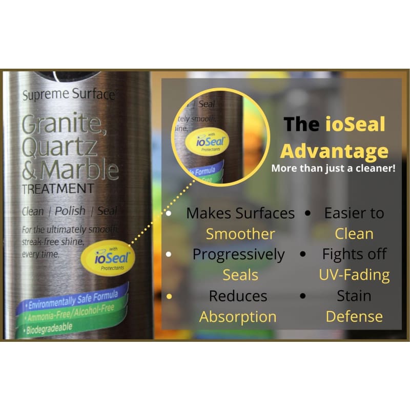 All-In-One Stone Care: (Cleaner Polish Sealer) Granite Quartz & Marble Treatment